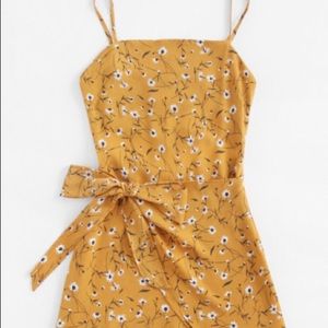 summer dress yellow tie back